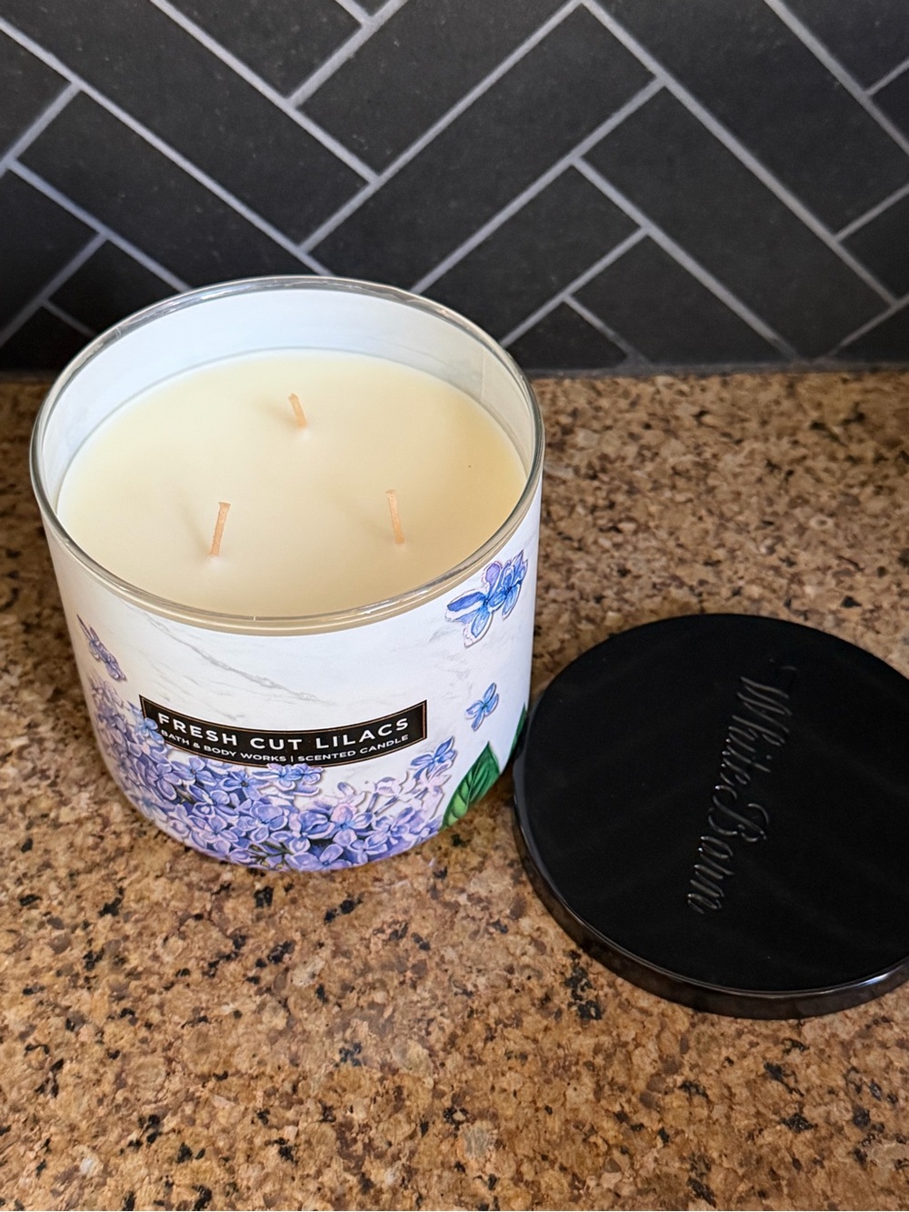 Bath & Body Works Fresh Cut Lilacs 3-Wick Candle - Picture 3 of 5